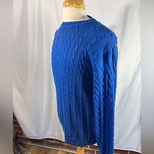 J. Crew Men's Deep Blue Cable Knit Sweater